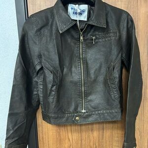 Aelfric Eden Dark Brown Faux Leather Jacket